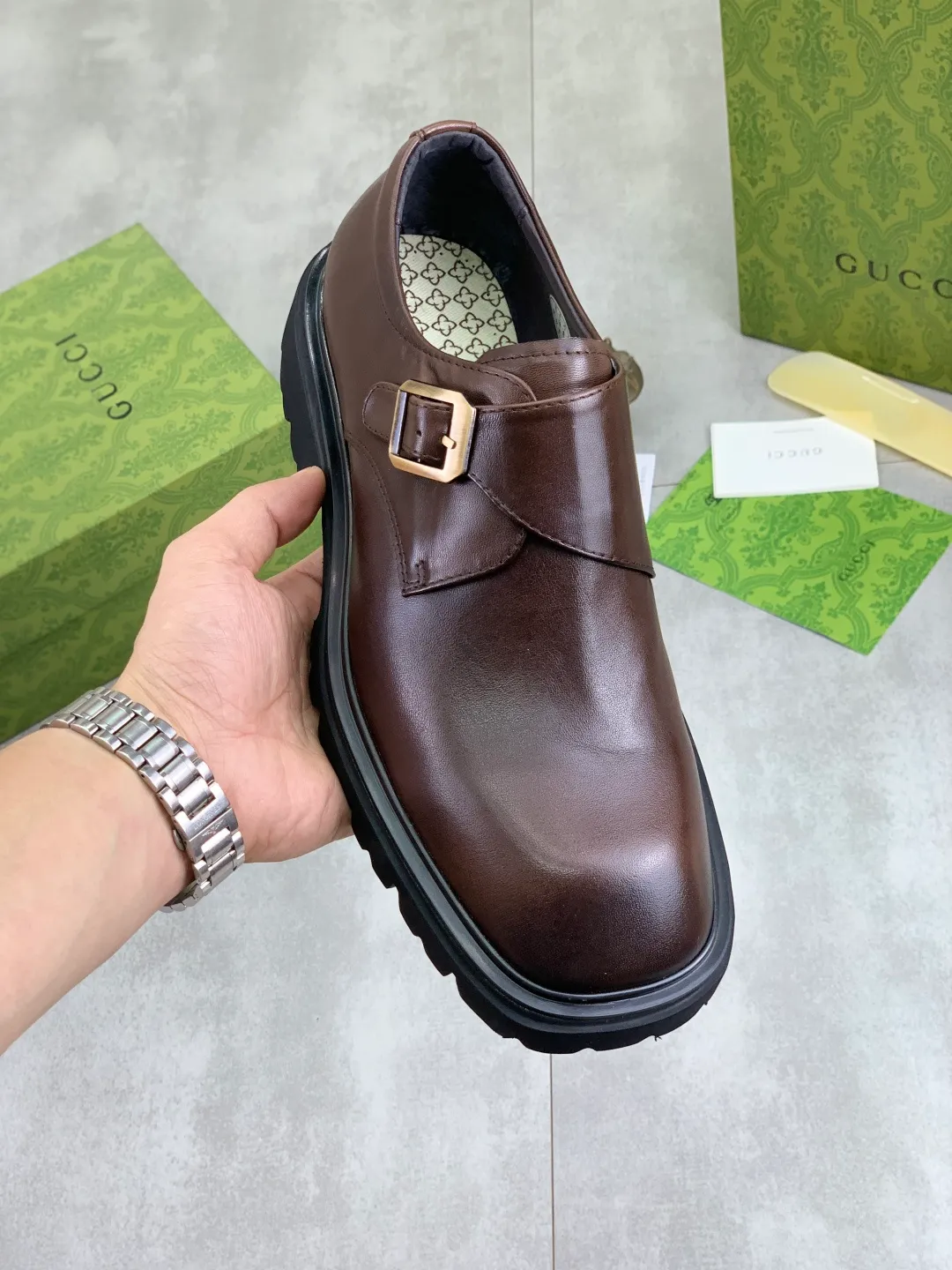 Men's Men's Shoes 💰P580 [New Style] 💰💎💎💎 [Gucci] GUCCI high-end men's formal business leather shoes, original order 1:1! Original imported high-end calfskin, original metal buckle, imported first-layer pigskin lining for feet, original high-end outsole, men's shoe size: 38-44